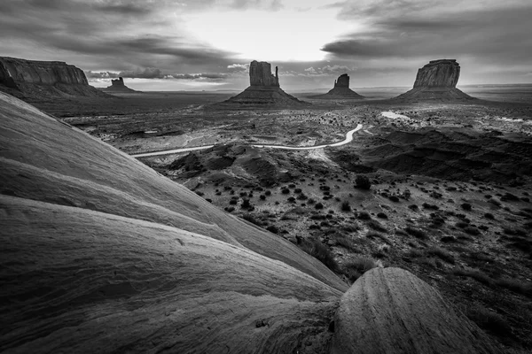 Monument Valley noir et blanc — Photo