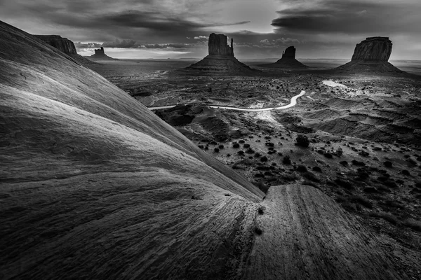 Monument Valley noir et blanc — Photo