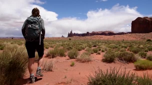 Hiking Monument Valley — Stok video