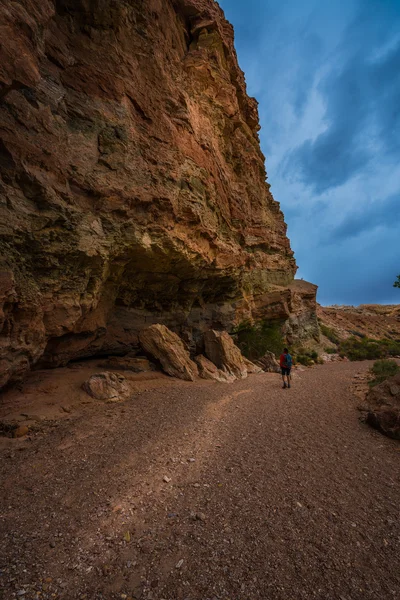 Little Wild Horse Canyon hiker at the entrace — Stock Photo, Image