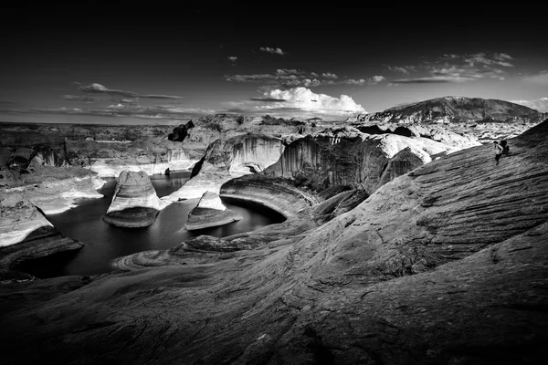 Randonnée pédestre Réflexion Canyon Lake Powell Utah — Photo