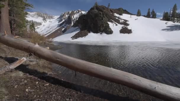 Ellery Lake in de buurt van de Tioga Pass California Usa — Stockvideo