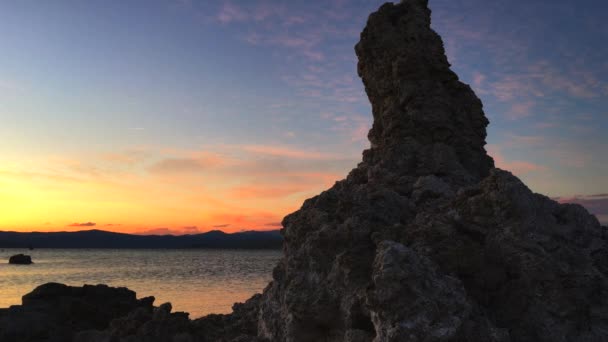 Martwica wieże w Mono Lake — Wideo stockowe