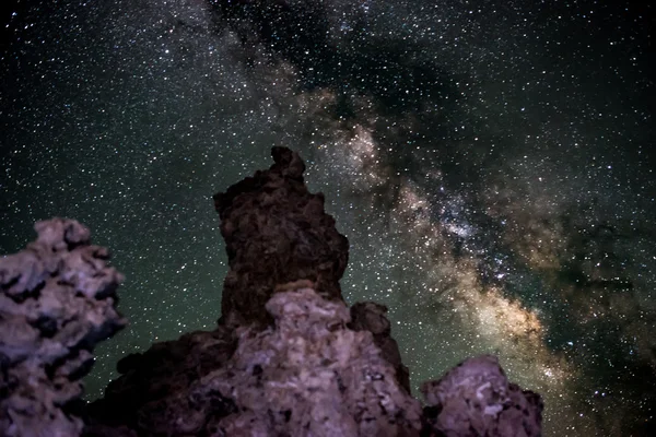 Lac Mono la nuit Voie lactée Californie Paysages — Photo