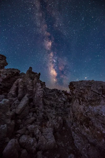 Mono Lake at Night Milky Way California Landscapes — Stock Photo, Image