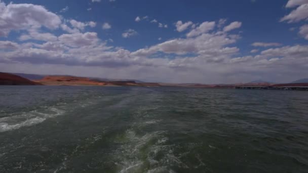 Lake Powell uitzicht vanaf de veerboot — Stockvideo