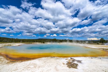 gün batımı göl Termal havuz yellowstone