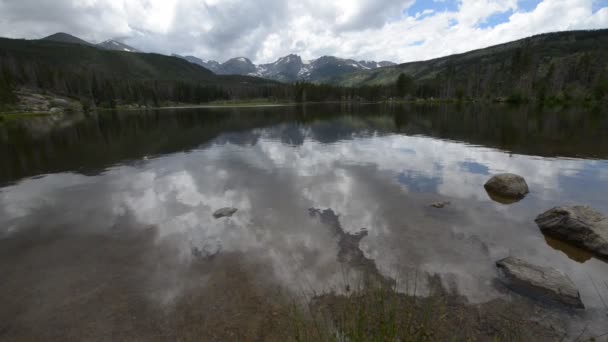 Sprague Lake Colorado Parque Nacional da Montanha Rochosa — Vídeo de Stock