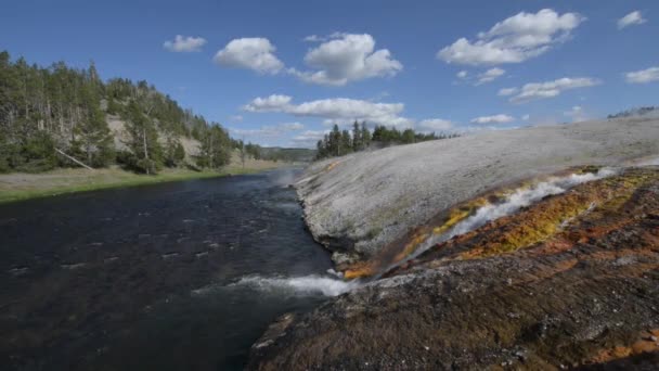 Firehole River Yellowstone National Park — Stock Video