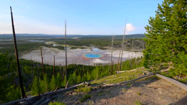 Grand prismatic yellowstone Nationaalpark — Stockvideo