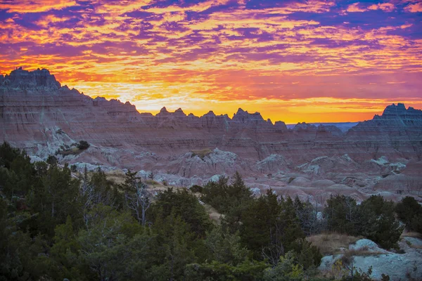 Sonnenaufgang im Badlands-Nationalpark — Stockfoto