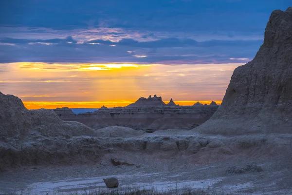 Nascer do sol no Parque Nacional de Badlands — Fotografia de Stock