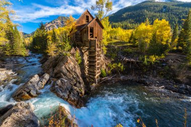 Crystal Mill Colorado peyzaj sonbahar