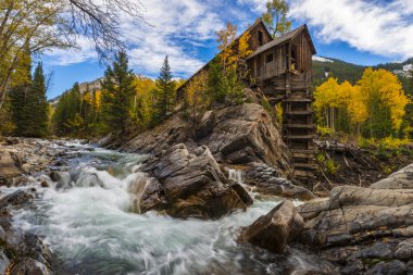 Crystal Mill Colorado peyzaj sonbahar