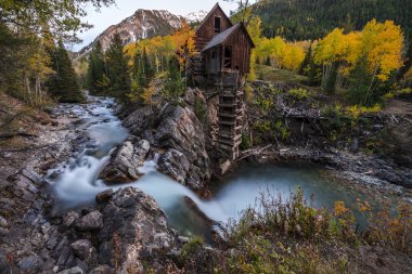 Crystal Mill Colorado peyzaj sonbahar