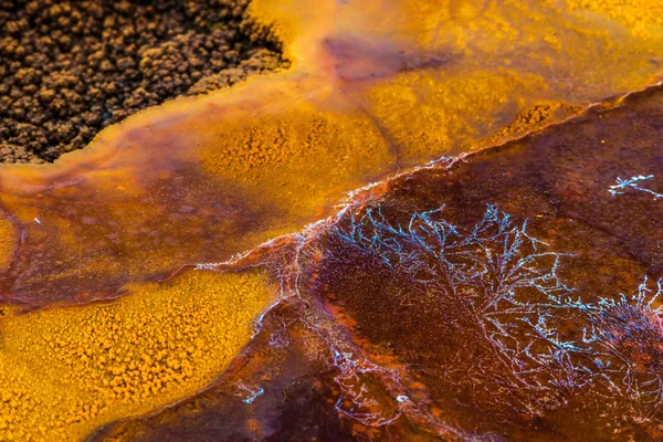 Layers of limestone travertine near the Crystal Geyser Utah Clos — Stock Photo, Image