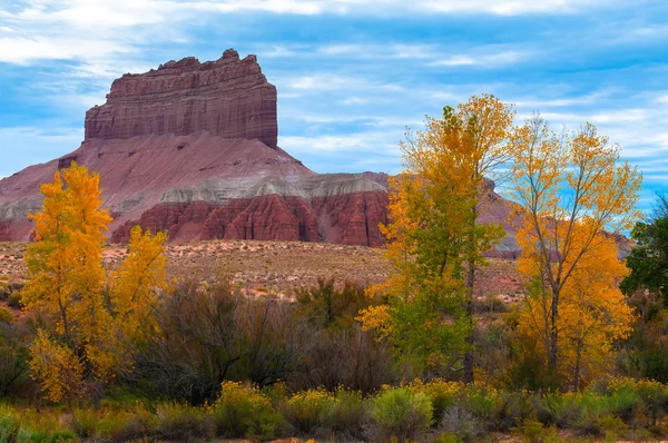 Wild paard Butte Fall kleuren en mooie dramatische hemel Utah Lan — Stockfoto