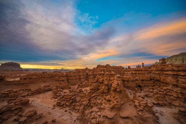 Beautiful Sunset Sky over the Goblin Valley — Stock Photo, Image