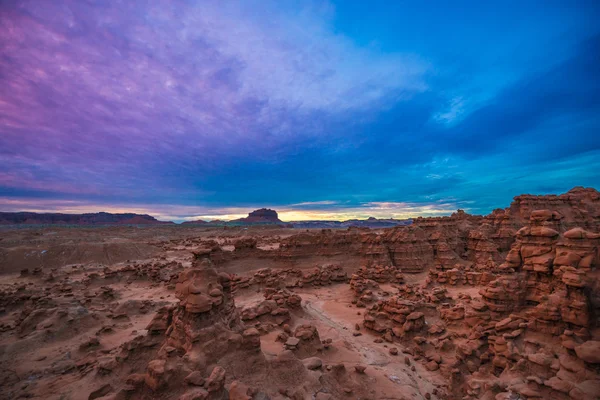 Beautiful Sunset Sky over the Goblin Valley — Stock Photo, Image