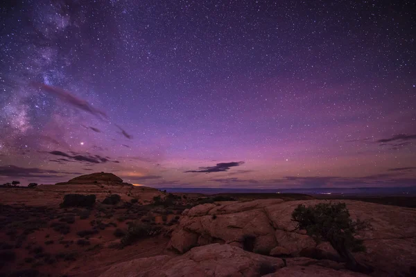 Milky Way over the Canyon near the Lake Powell Utah — Stock Photo, Image