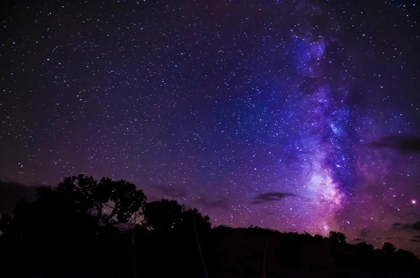 Milky Way Night Sky Stars Stock Photo