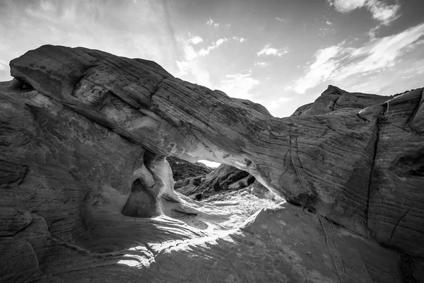 Preto e branco Rock abstrata formações Nevada de vale do fogo — Fotografia de Stock