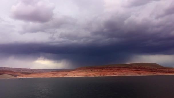 Yıldırım çarpması Lake Powell — Stok video