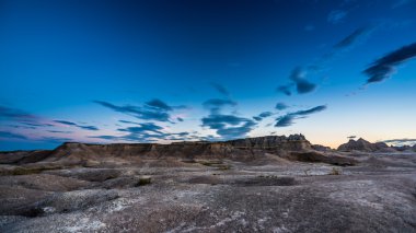 Badlands Ulusal Park Güney Dakota sonra günbatımı tıp kök T