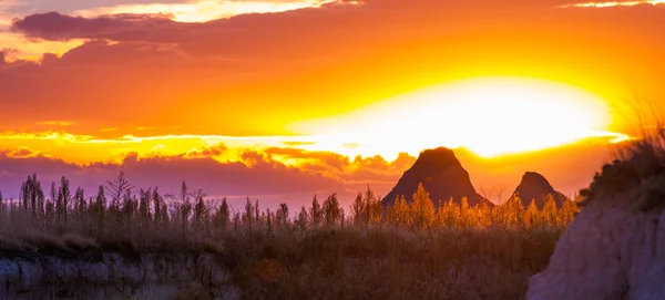 Vacker solnedgång Badlands National Park South Dakota — Stockfoto