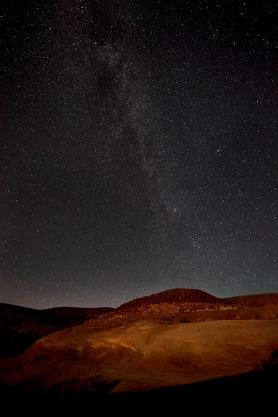 Milky way boven de canyon — Stockfoto
