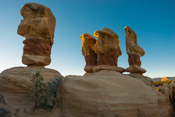 Hoodoos Devils Garden Escalante bij zonsopgang — Stockfoto