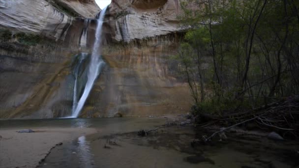 Calf Creek Falls Utah Wide Angle Steady — Stock Video