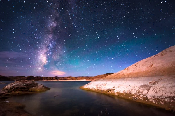 Via Láctea Lago Powell Utah — Fotografia de Stock