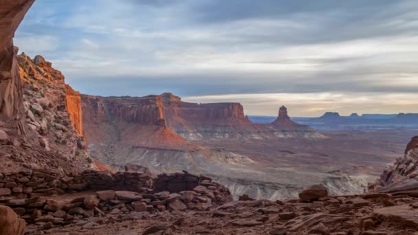 Falsche Kiva Canyonlands Nationalpark Insel im Himmelsviertel. — Stockvideo