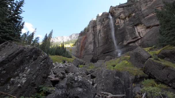 Νυφικό πέπλο πέφτει Telluride, Κολοράντο ΗΠΑ — Αρχείο Βίντεο