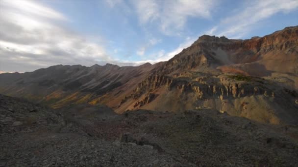 Vista dalla cima del Passo Ophir al tramonto — Video Stock