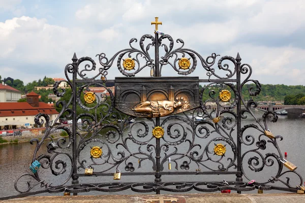 Placa de San Juan de Nepomuk Praga —  Fotos de Stock