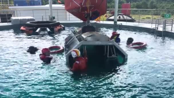 Kuantan Pahang Malaysia Nov 2020 Unidentified Participants Undergoing Helicopter Underwater — Stock Video