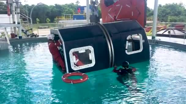 Kuantan Pahang Malaysia Nov 2020 Неідентифіковані Учасники Пройшли Helicopter Underwater — стокове відео