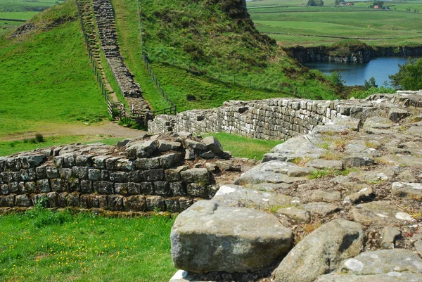 Fortaleza romana en la pared de Hadrians Fotos de stock