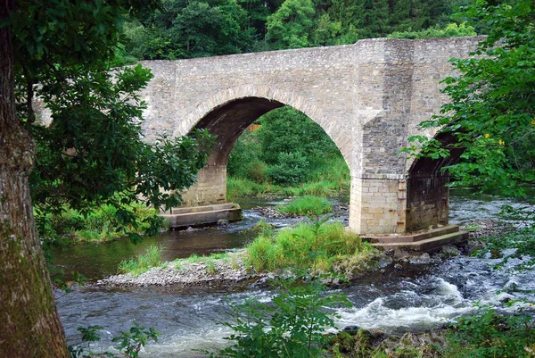 Jair most a řeka Tweed v Scottish Borders — Stock fotografie