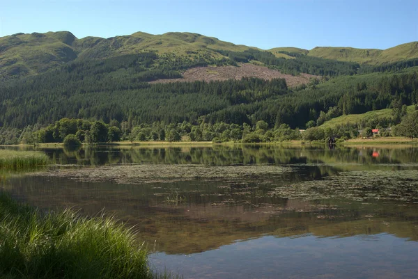 여름에 스코틀랜드 에서 Loch Luibnig 를 보고 있었습니다. — 스톡 사진