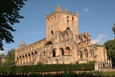 Jedburgh Abbey Yazın ortaçağ harabesi