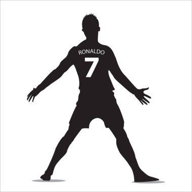Cristiano Ronaldo vektör silueti, illüstrasyon dergi, haber, ağ, koleksiyon ve daha fazlası için kullanılabilir.