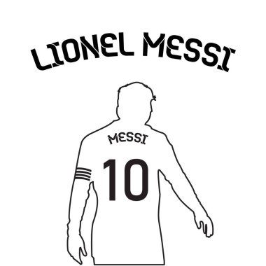 Lionel Messi vektör siluet siyah sürüm, illüstrasyon, dergi, haber, web, koleksiyon ve benzeri için kullanılabilir