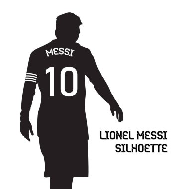Lionel Messi vektör siluet siyah sürüm, illüstrasyon, dergi, haber, web, koleksiyon ve benzeri için kullanılabilir