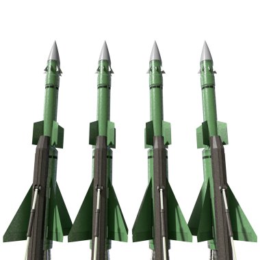 3d sam missiles battery set clipart