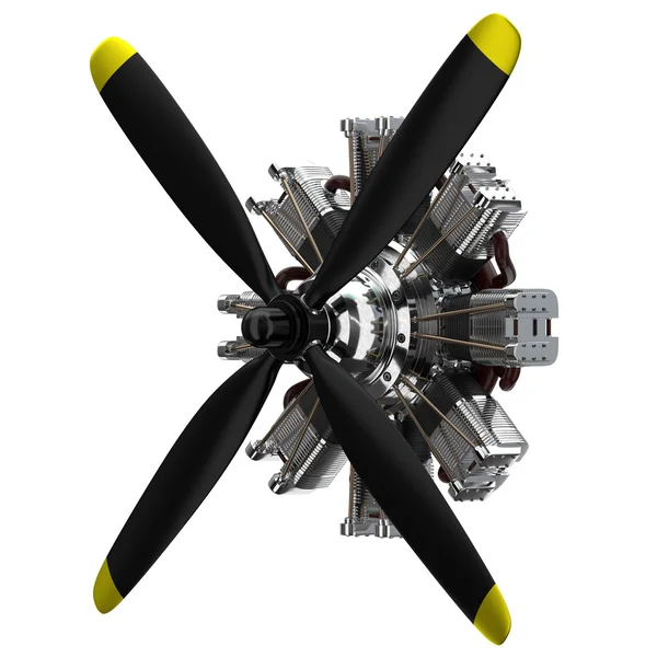 3d high power star engine wtih  propeller — Stock Photo, Image