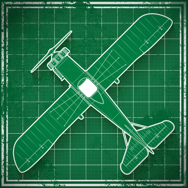 Plano del avión vintage — Archivo Imágenes Vectoriales