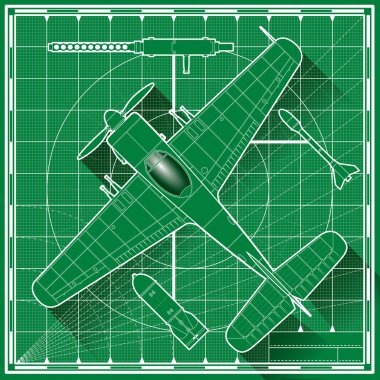 Dünya Savaşı iki avcı uçağı blueprint